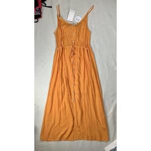 Dear John orange linen maxi dress size xs